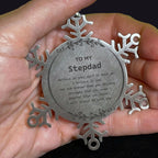 Stepdad Snowflake Ornament Gifts, To My Stepdad You are braver than you believe, stronger than you seem, Inspirational Gifts For Stepdad Ornament, Birthday, Christmas Gifts For Stepdad Men Women