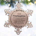 Stepdaughter Snowflake Ornament Gifts, To My Stepdaughter You are braver than you believe, stronger than you seem, Inspirational Birthday, Christmas Gifts