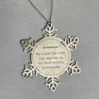 Stepsister Long Distance Relationship Gifts, No matter the miles that separate us, Cute Love Snowflake Ornament For Stepsister, Birthday Christmas Unique Gifts For Stepsister