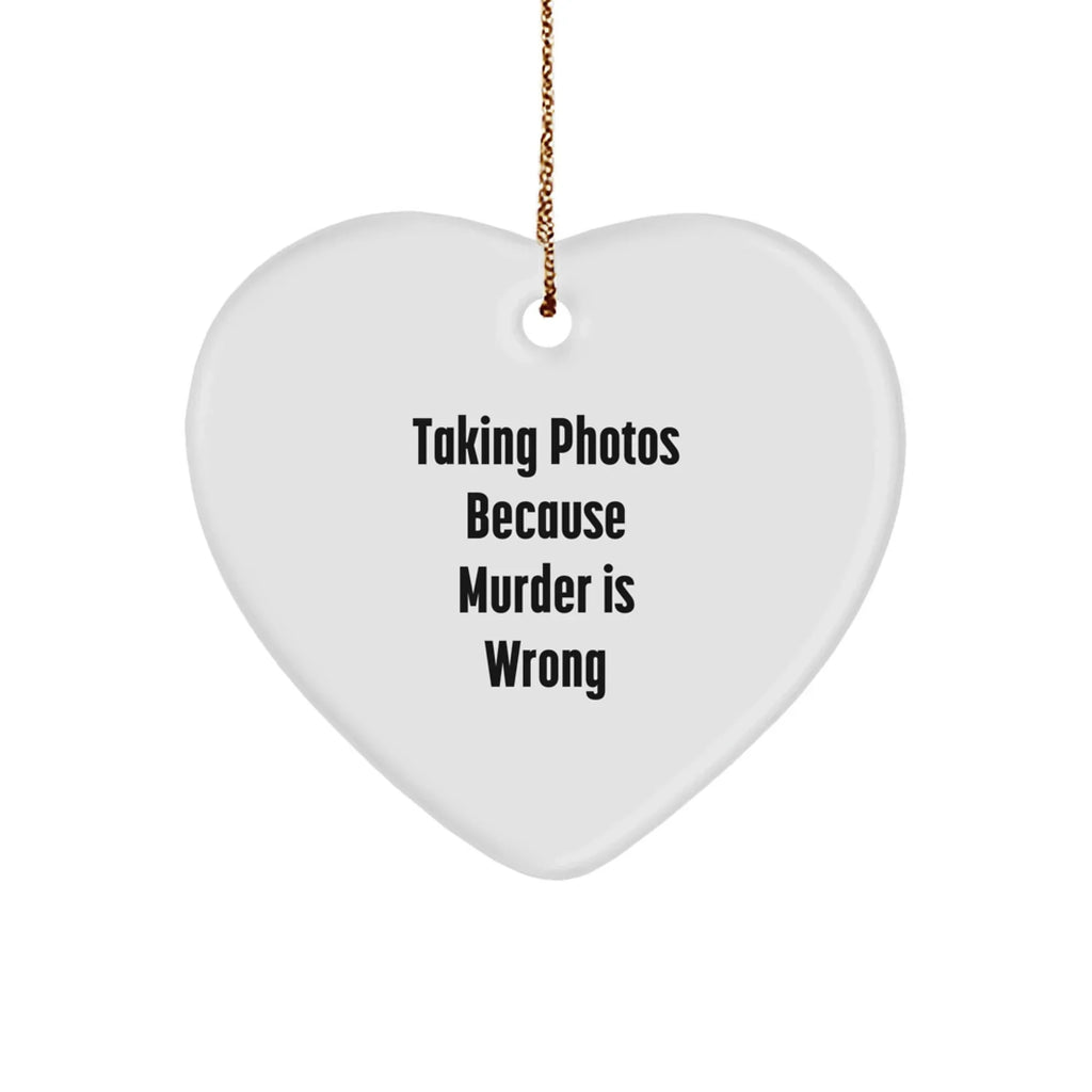 Taking Photos Gifts for Men, Women, Friends, Coworkers, and Family - Funny Heart Ornament for Christmas