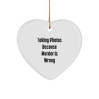 Taking Photos Gifts for Men, Women, Friends, Coworkers, and Family - Funny Heart Ornament for Christmas