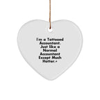 Tattooed Accountant Heart Ornament, Funny Gift for Accountant Friends, Christmas Unique Gifts from Men to Women