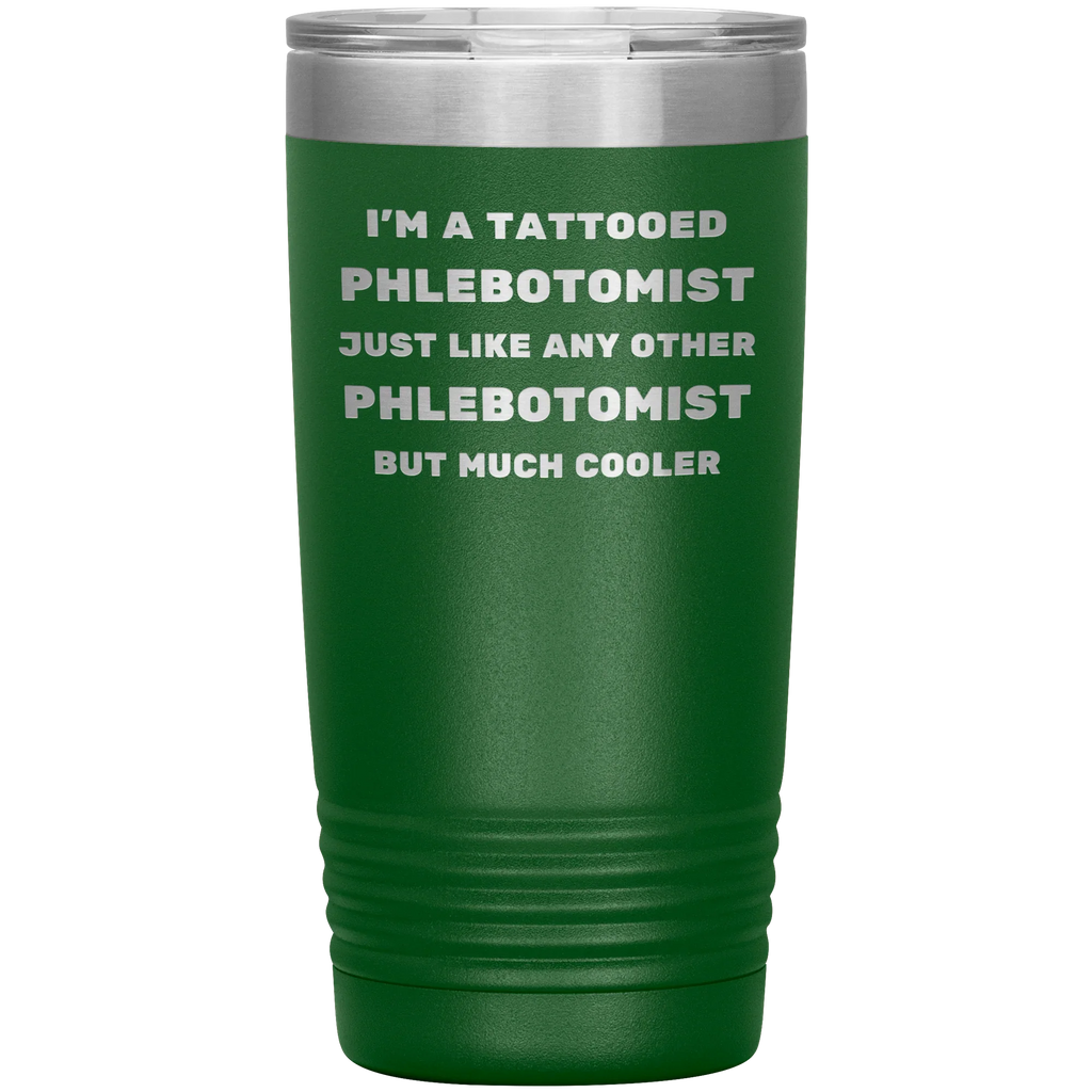 Tattooed Phlebotomist – Stainless Steel Polar Tumbler 20 oz for Inked Lab Techs & Healthcare Pros