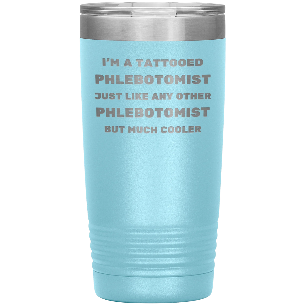 Tattooed Phlebotomist – Stainless Steel Polar Tumbler 20 oz for Inked Lab Techs & Healthcare Pros