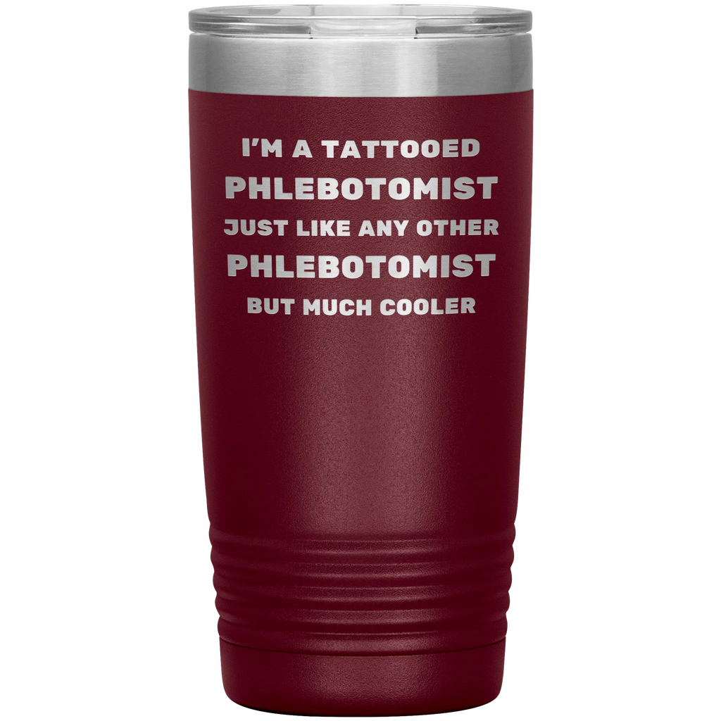 Tattooed Phlebotomist – Stainless Steel Polar Tumbler 20 oz for Inked Lab Techs & Healthcare Pros