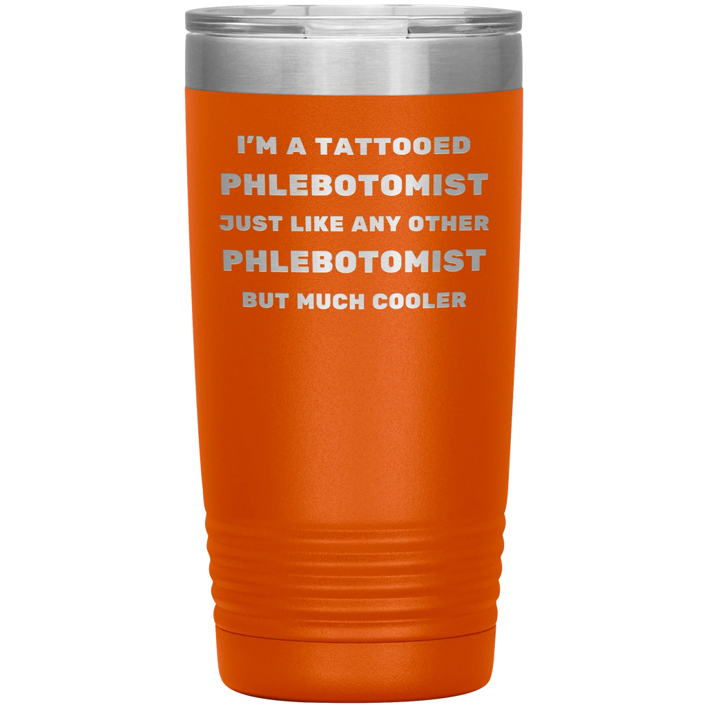 Tattooed Phlebotomist – Stainless Steel Polar Tumbler 20 oz for Inked Lab Techs & Healthcare Pros