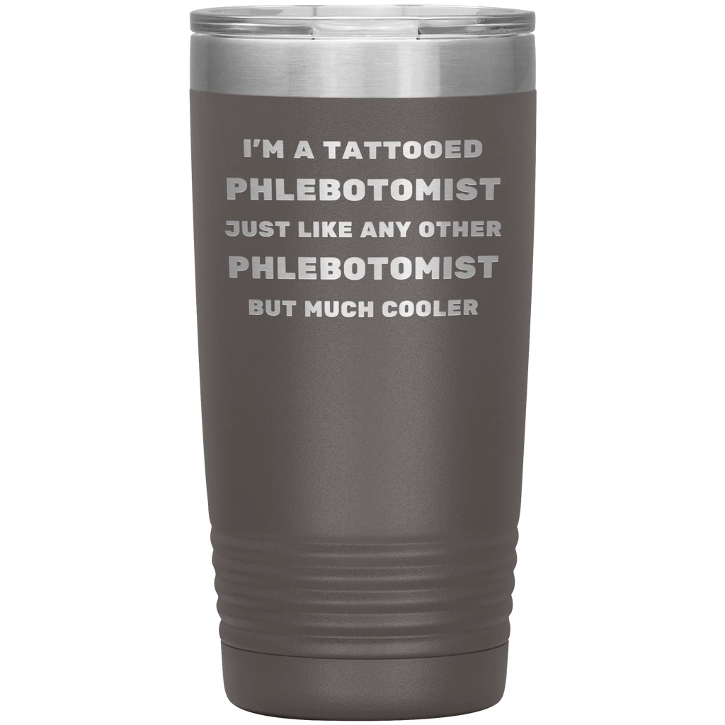 Tattooed Phlebotomist – Stainless Steel Polar Tumbler 20 oz for Inked Lab Techs & Healthcare Pros