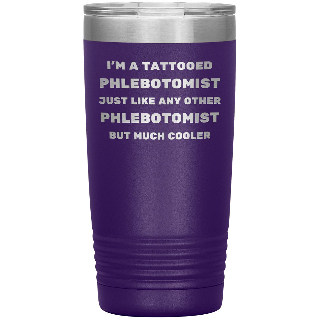 Tattooed Phlebotomist – Stainless Steel Polar Tumbler 20 oz for Inked Lab Techs & Healthcare Pros