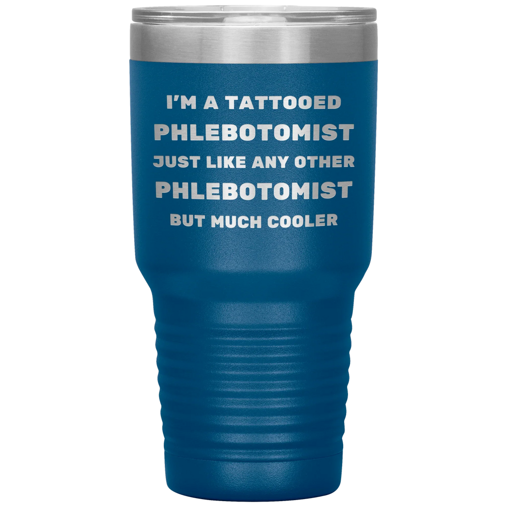 Tattooed Phlebotomist – Stainless Steel Polar Tumbler 30 oz for Inked Lab Techs & Healthcare Pros