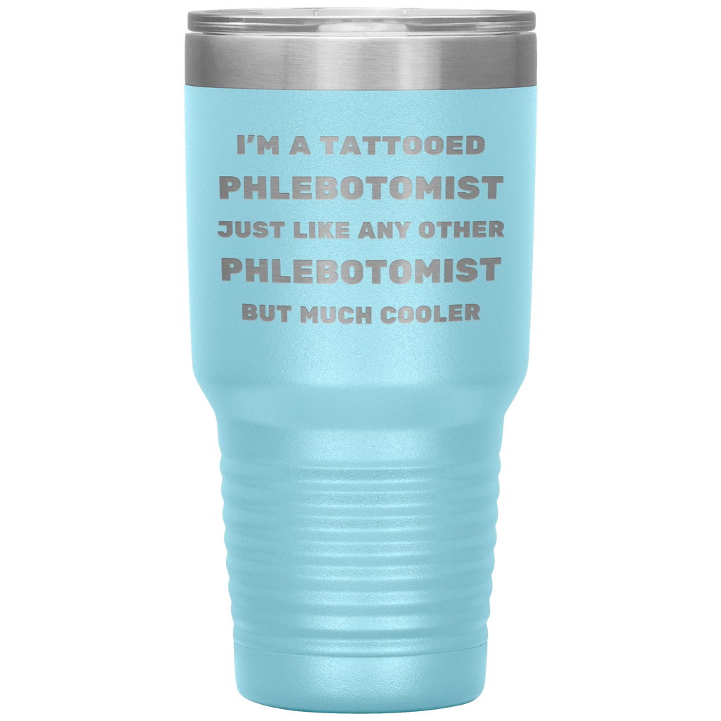Tattooed Phlebotomist – Stainless Steel Polar Tumbler 30 oz for Inked Lab Techs & Healthcare Pros