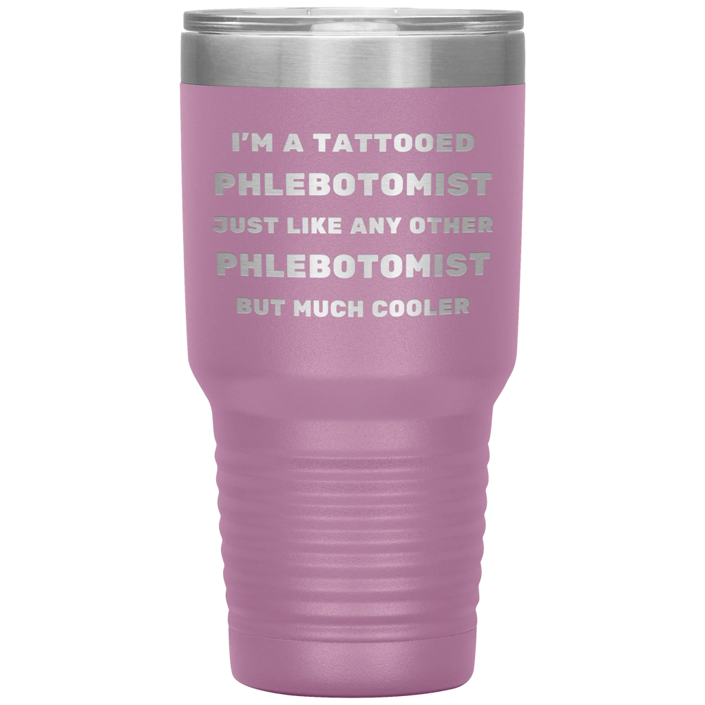 Tattooed Phlebotomist – Stainless Steel Polar Tumbler 30 oz for Inked Lab Techs & Healthcare Pros