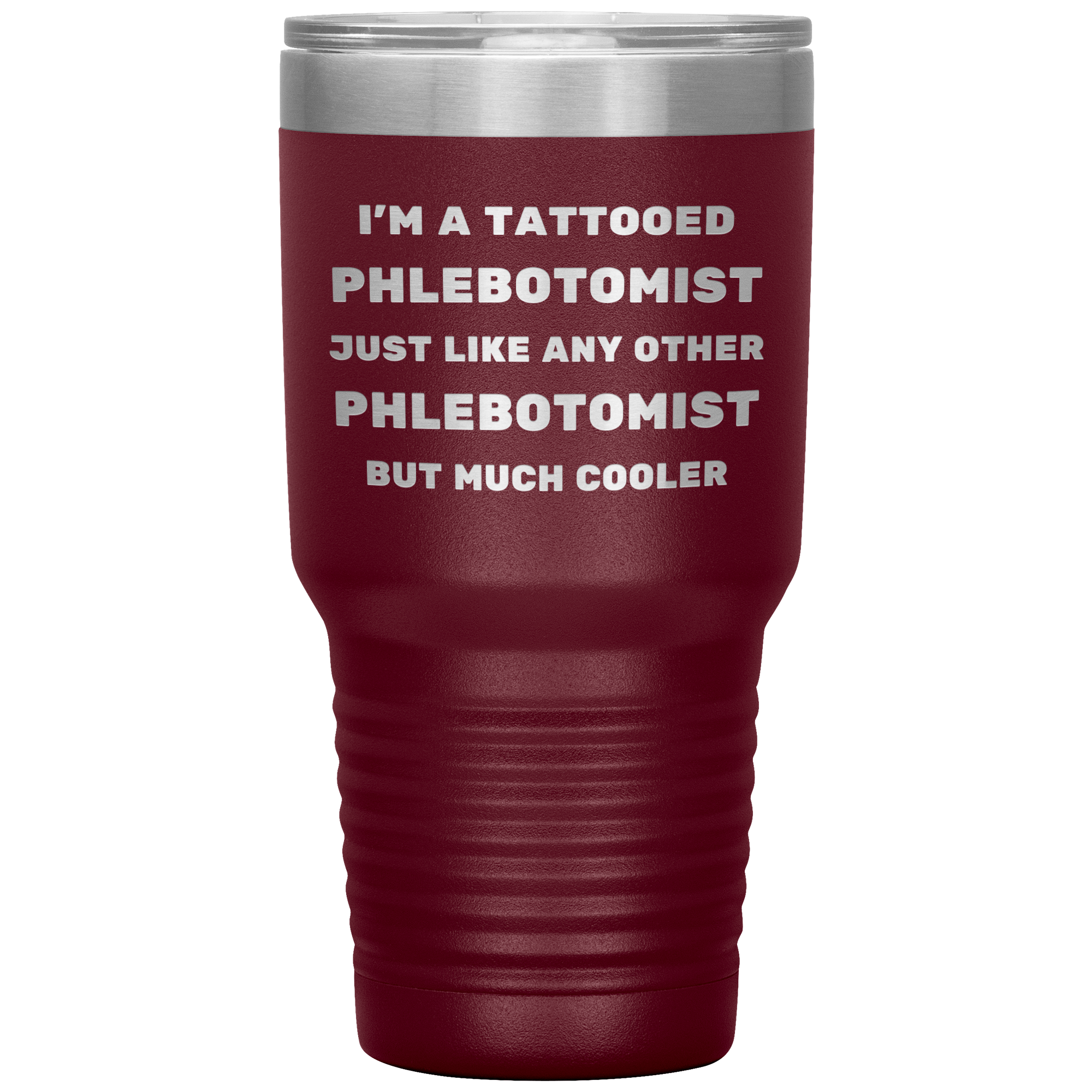 Tattooed Phlebotomist – Stainless Steel Polar Tumbler 30 oz for Inked Lab Techs & Healthcare Pros