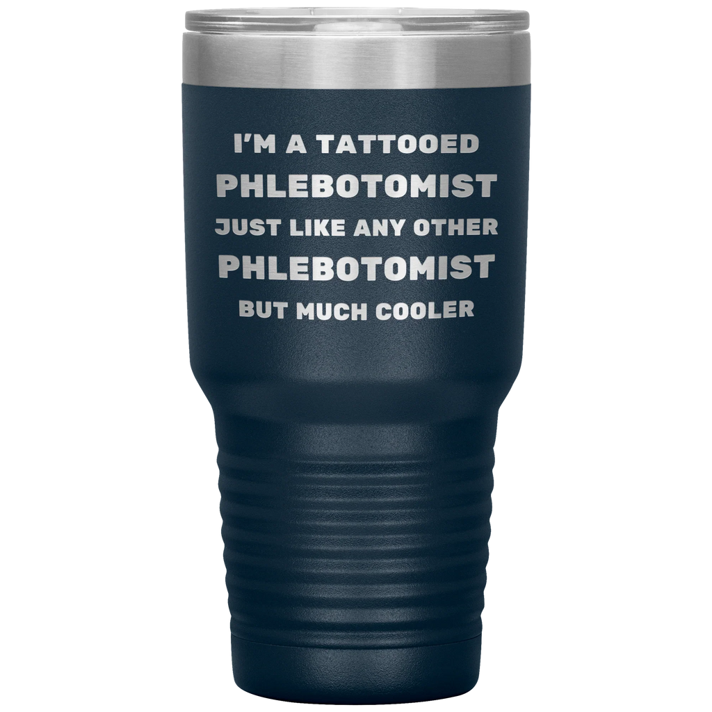 Tattooed Phlebotomist – Stainless Steel Polar Tumbler 30 oz for Inked Lab Techs & Healthcare Pros