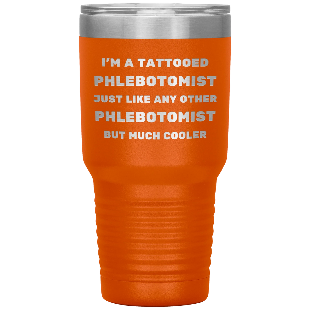 Tattooed Phlebotomist – Stainless Steel Polar Tumbler 30 oz for Inked Lab Techs & Healthcare Pros