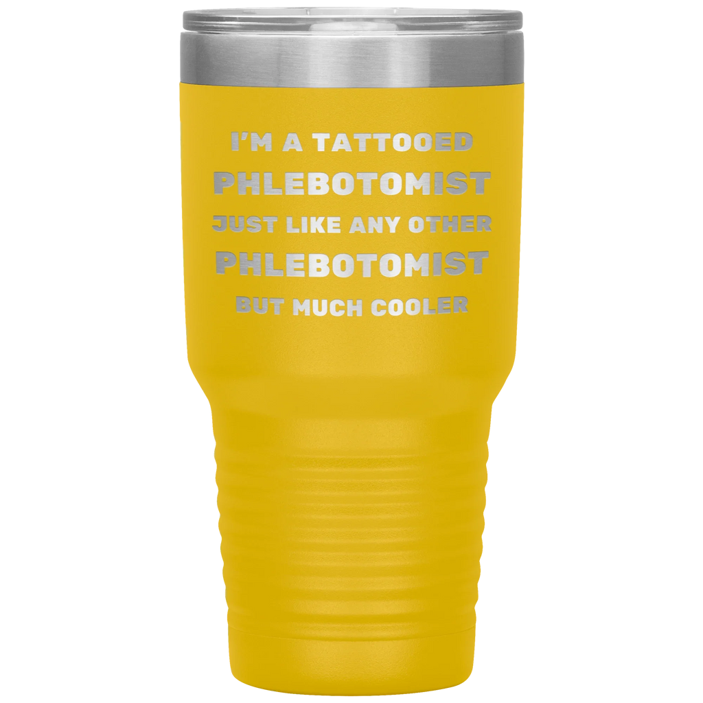 Tattooed Phlebotomist – Stainless Steel Polar Tumbler 30 oz for Inked Lab Techs & Healthcare Pros