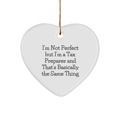 Tax Preparer Heart Ornament Gifts from Friends, Funny Quote, Christmas Unique Gifts for Women, Men, and Coworkers