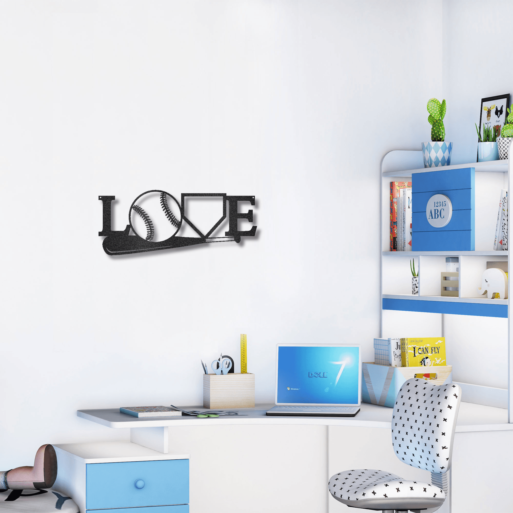 Baseball Love the Game Metal Art Wall Sign - Mallard Moon Gift Shop