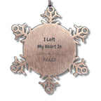 I Left My Heart In Texas Gifts, Meaningful Texas State for Friends, Men, Women. Snowflake Ornament for Texas People