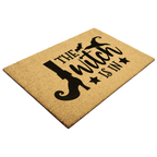 The Witch Is In Doormat – Funny Witch Halloween Outdoor Coir Mat Décor