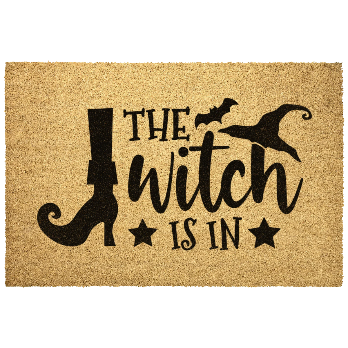 The Witch Is In Doormat – Funny Witch Halloween Outdoor Coir Mat Décor