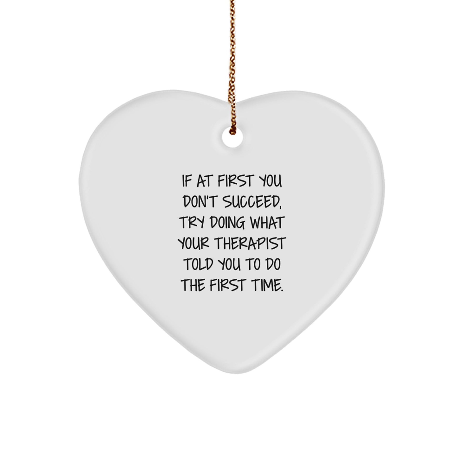 Therapist Gifts from Friends and Family, Funny Heart Ornament with Quote, Christmas Unique Gifts for Therapist