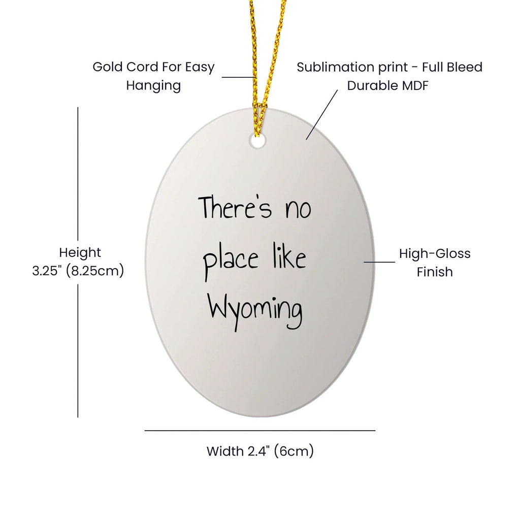 There's No Place Like Wyoming Oval Ornament Christmas Unique Gifts