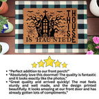 This House Is Haunted Coir Doormat – Haunted House Halloween Welcome Mat | Spooky Front Porch Decor | Rustic Fall Entryway Rug