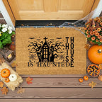 This House Is Haunted Coir Doormat – Haunted House Halloween Welcome Mat | Spooky Front Porch Decor | Rustic Fall Entryway Rug
