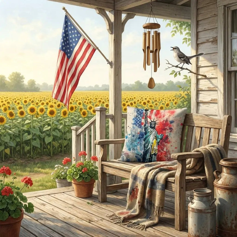 Statue of Liberty patriotic pillow - placeholder image