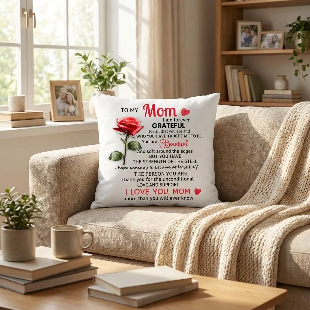 To My Mom Throw Pillow Forever Grateful Gift For Mom Mothers Day