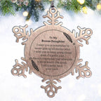 To My Bonus Daughter Gifts, Never give up no matter what, Inspirational Bonus Daughter Snowflake Ornament, Encouragement Birthday Christmas Unique Gifts For Bonus Daughter