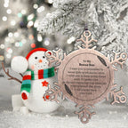To My Bonus Son Gifts, Never give up no matter what, Inspirational Bonus Son Snowflake Ornament, Encouragement Birthday Christmas Unique Gifts For Bonus Son