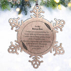 To My Bonus Son Gifts, Never give up no matter what, Inspirational Bonus Son Snowflake Ornament, Encouragement Birthday Christmas Unique Gifts For Bonus Son
