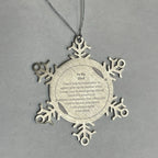 To My Dad Gifts, Never give up no matter what, Inspirational Dad Snowflake Ornament, Encouragement Birthday Christmas Unique Gifts For Dad
