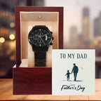 To My Dad Happy Father's Day Black Chronograph Watch