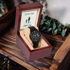 To My Dad Happy Father's Day Black Chronograph Watch