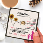 Sunflower Bracelet for Mom from Daughter –You Are The World - Sterling Silver with 18K Gold-Plated Petals – Sentimental Mother’s Day, Birthday, or Christmas Gift with Heartfelt Message Card