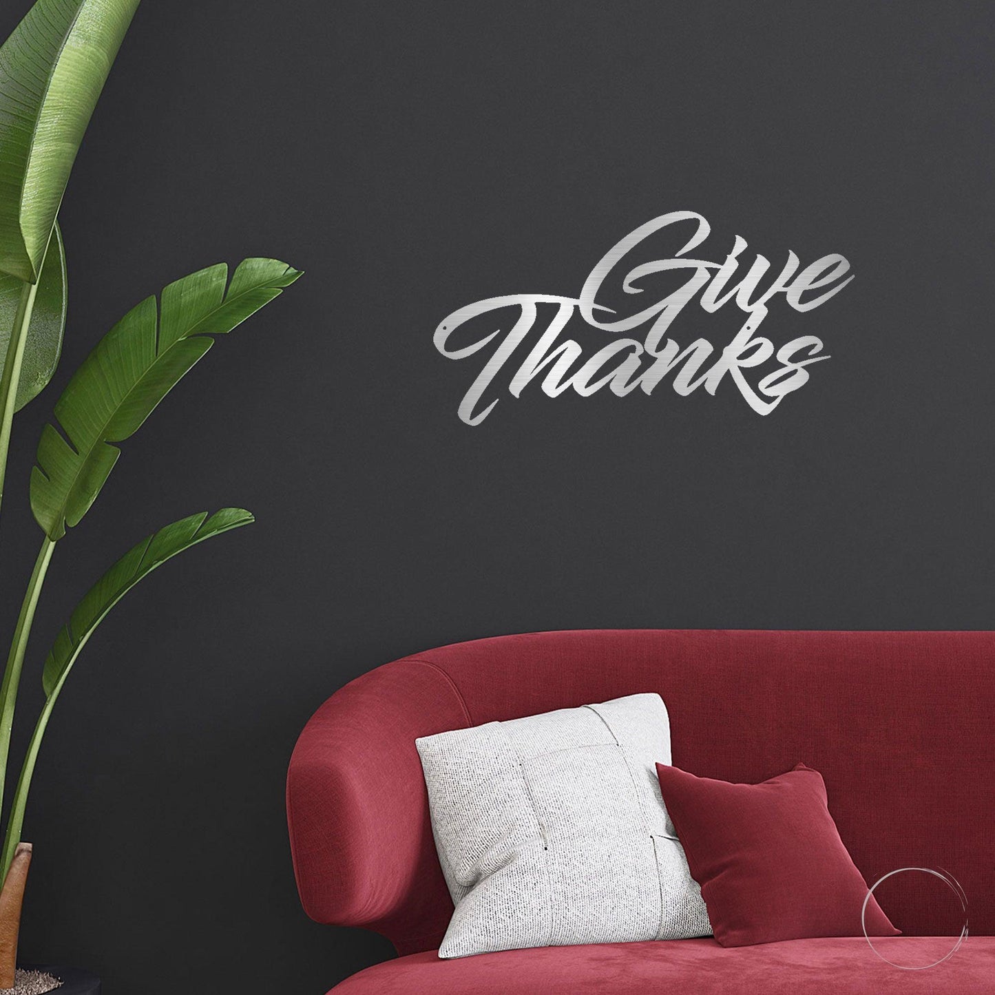 Give Thanks Indoor Outdoor Steel Wall Sign Metal Art - Mallard Moon Gift Shop
