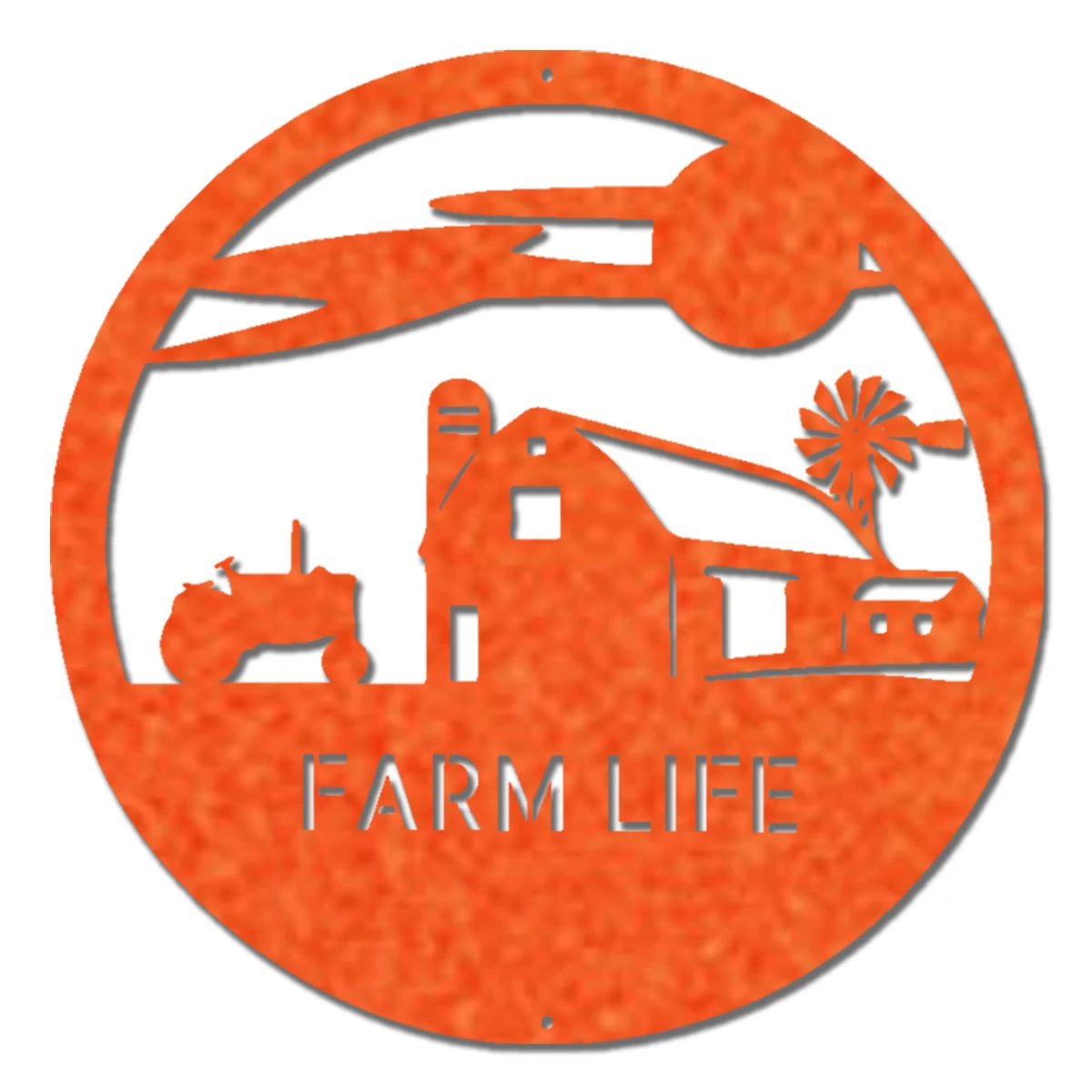 Southern Sky Farm Scene Custom Name Steel Wall Sign