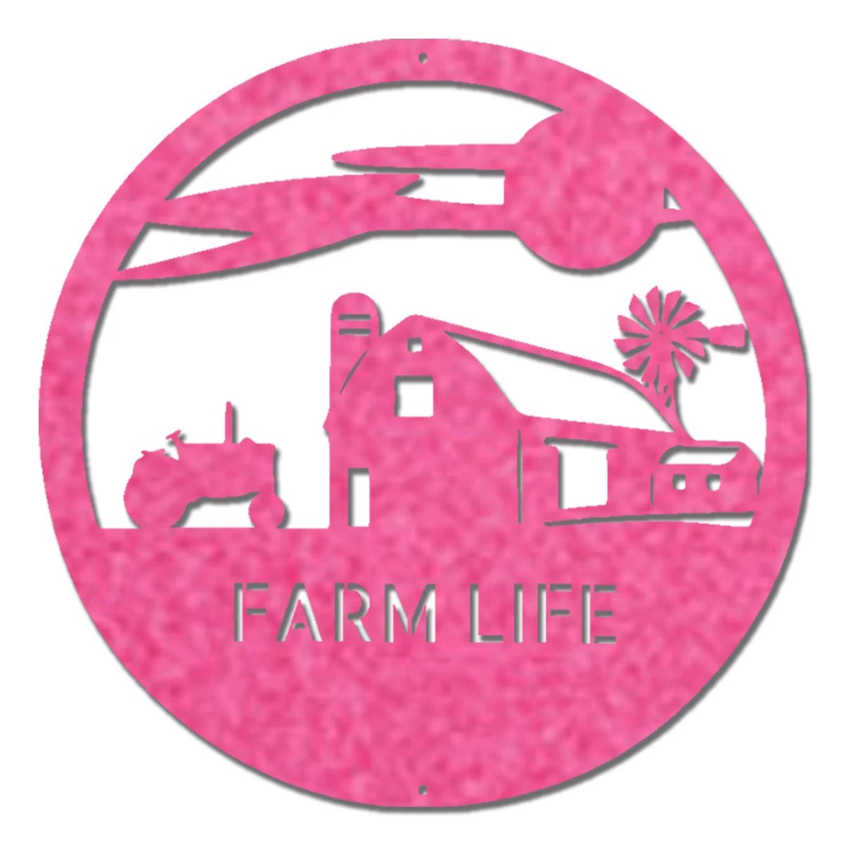 Southern Sky Farm Scene Custom Name Steel Wall Sign