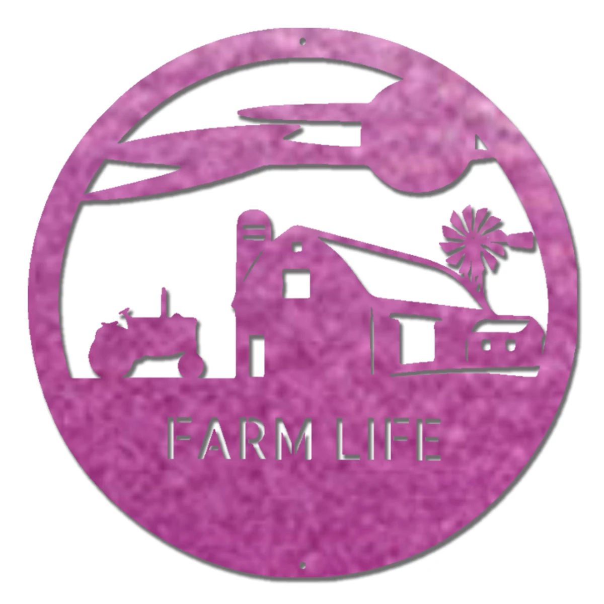 Southern Sky Farm Scene Custom Name Steel Wall Sign