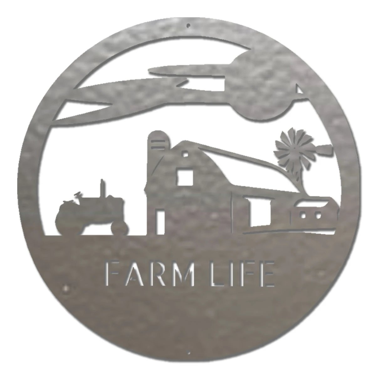 Southern Sky Farm Scene Custom Name Steel Wall Sign