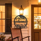 Welcome Fall Custom Monogram Indoor Outdoor Steel Wall Sign