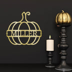 Big Pumpkin Monogram Personalized Indoor Outdoor Steel Wall Sign Art