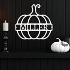 Big Pumpkin Monogram Personalized Indoor Outdoor Steel Wall Sign Art