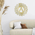 Sunflower Monogram Metal Art - Custom Initial, Perfect for Home & Garden