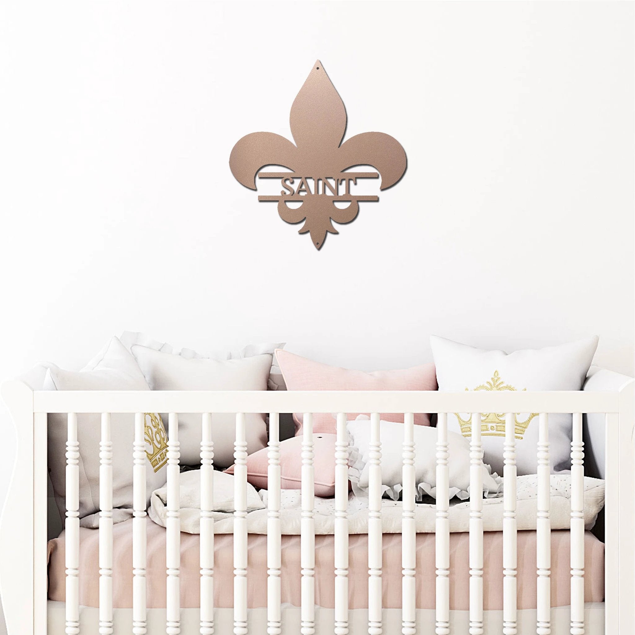 Personalized Fleur De Lis Metal Wall Art – Custom Name Sign – Louisiana Decor – Saints Inspired Wall Decor – Family Name Steel Sign