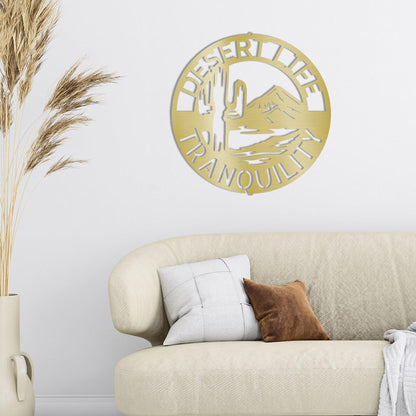 Desert Life Personalized Cactus Scene Indoor Outdoor Steel Wall Sign - Mallard Moon Gift Shop