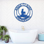 Mermaid Wishes Custom Name Metal Art Wall Sign