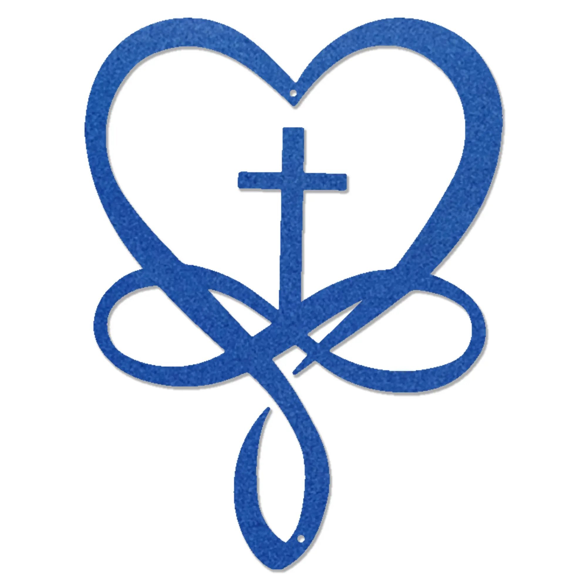 Love Infinity Cross Metal Wall Art – Christian Faith Decor, Heart Cross Sign, Religious Home Decor, Laser Cut Steel Wall Hanging, Gift for Christian Family